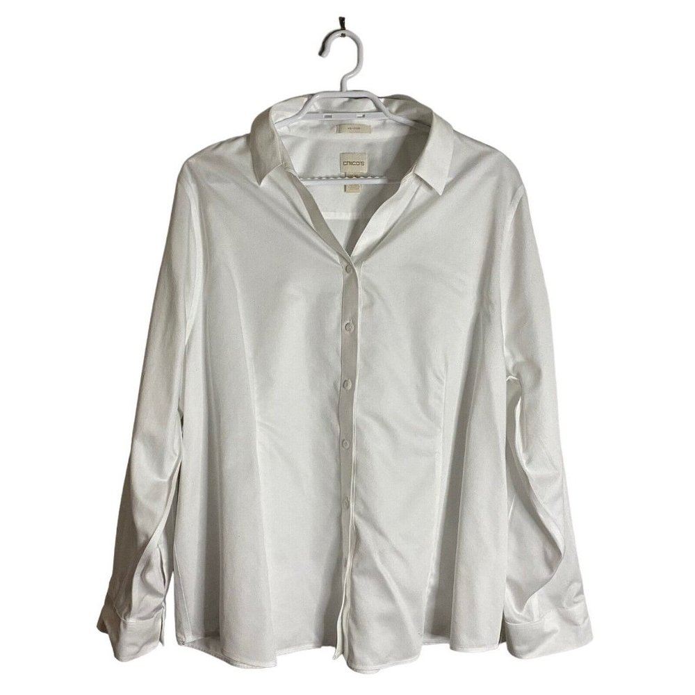 Chico's Women's White Button-Down Dress Shirt
